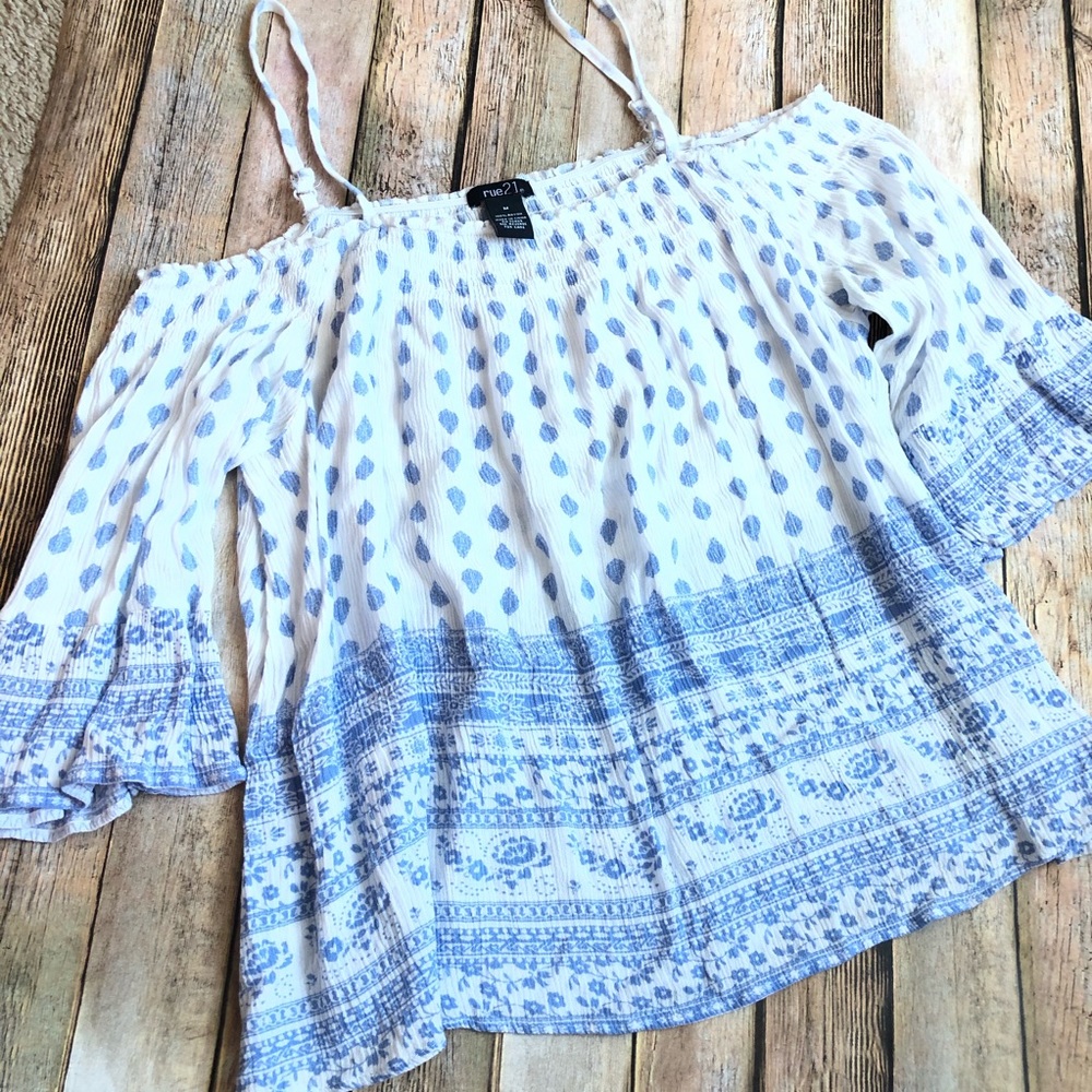 Over The Shoulder Cropped Blouse